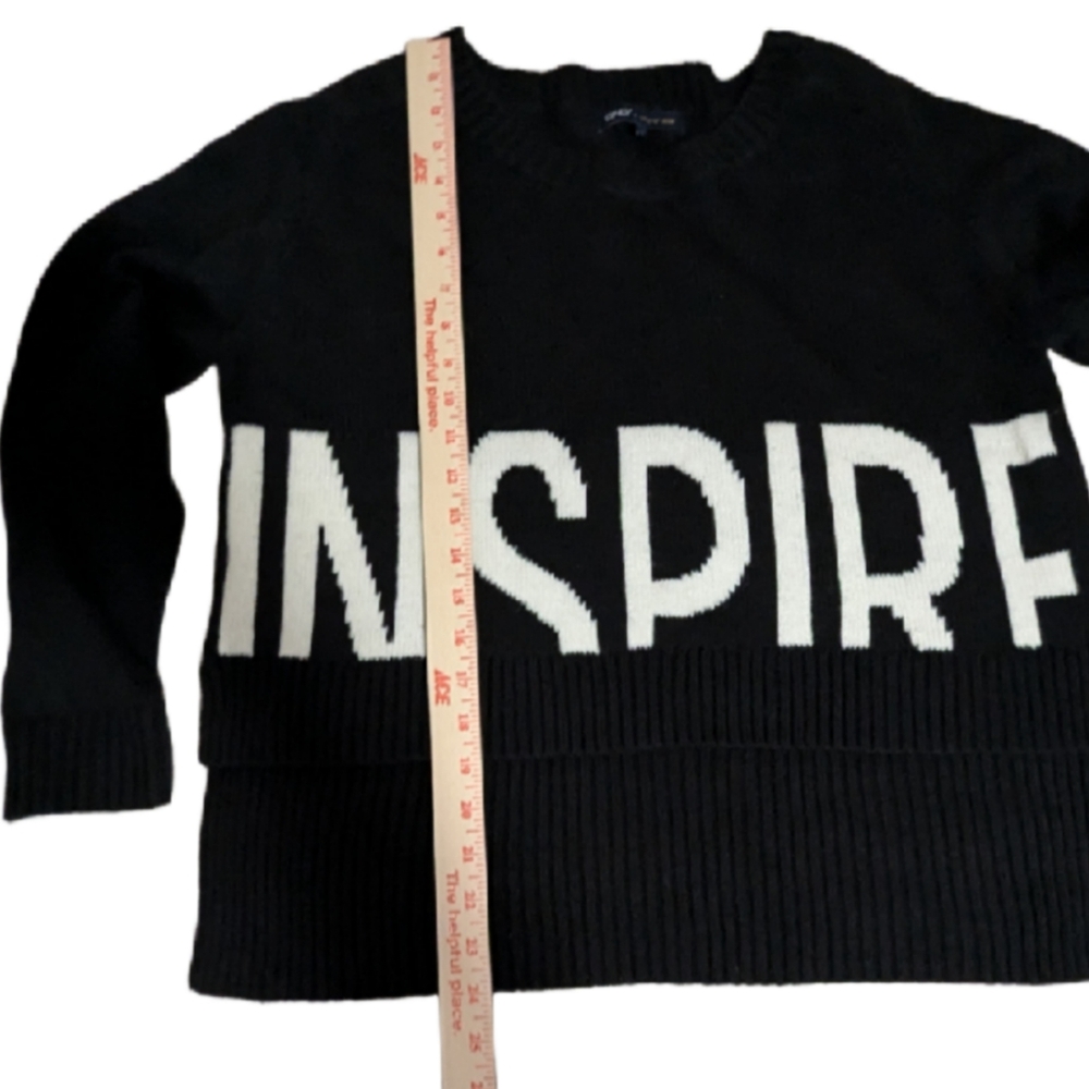 Black and White 'INSPIRE' Sweater Large Women's Streetwear-2 - Picture 5 of 8